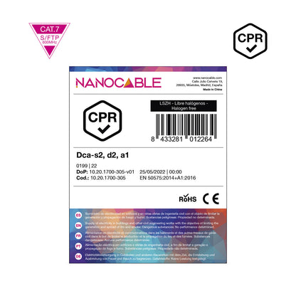 Cabo de Rede Nanocable Cabo vermelho CAT7 CPR LSZH AWG23 305M - imagem 7