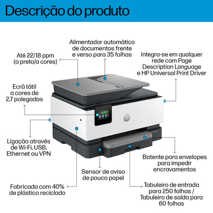 Impressora multifunções HP Multifunções Officejet Pro 9120b WiFi/ Fax/ Dúp - imagem 8