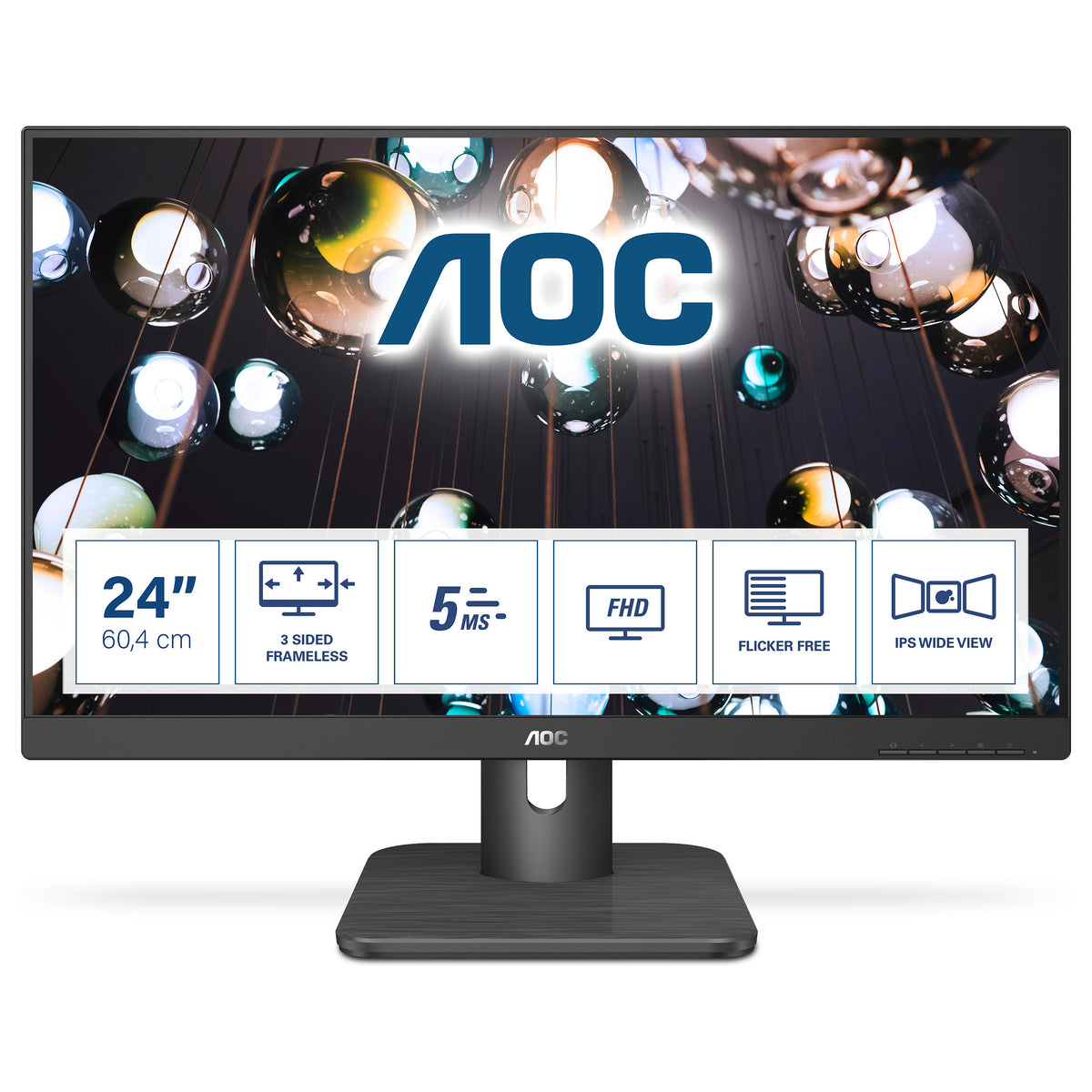 60,5cm/23,8'' (1920x1080) AOC 24E1Q 16:9 5ms IPS HDMI VGA DisplayPort VESA Speaker Full HD Black