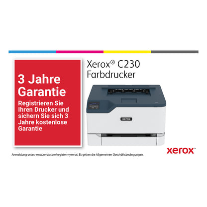 Impressora Xerox Duplex sem Fios C230 A4 22 ppm PS3 PCL5e6 2 Bandejas Total 251 folhas - Xerox