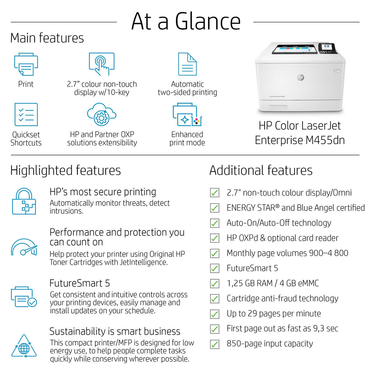 Impressora HP Color LaserJet Enterprise M455dn - HP