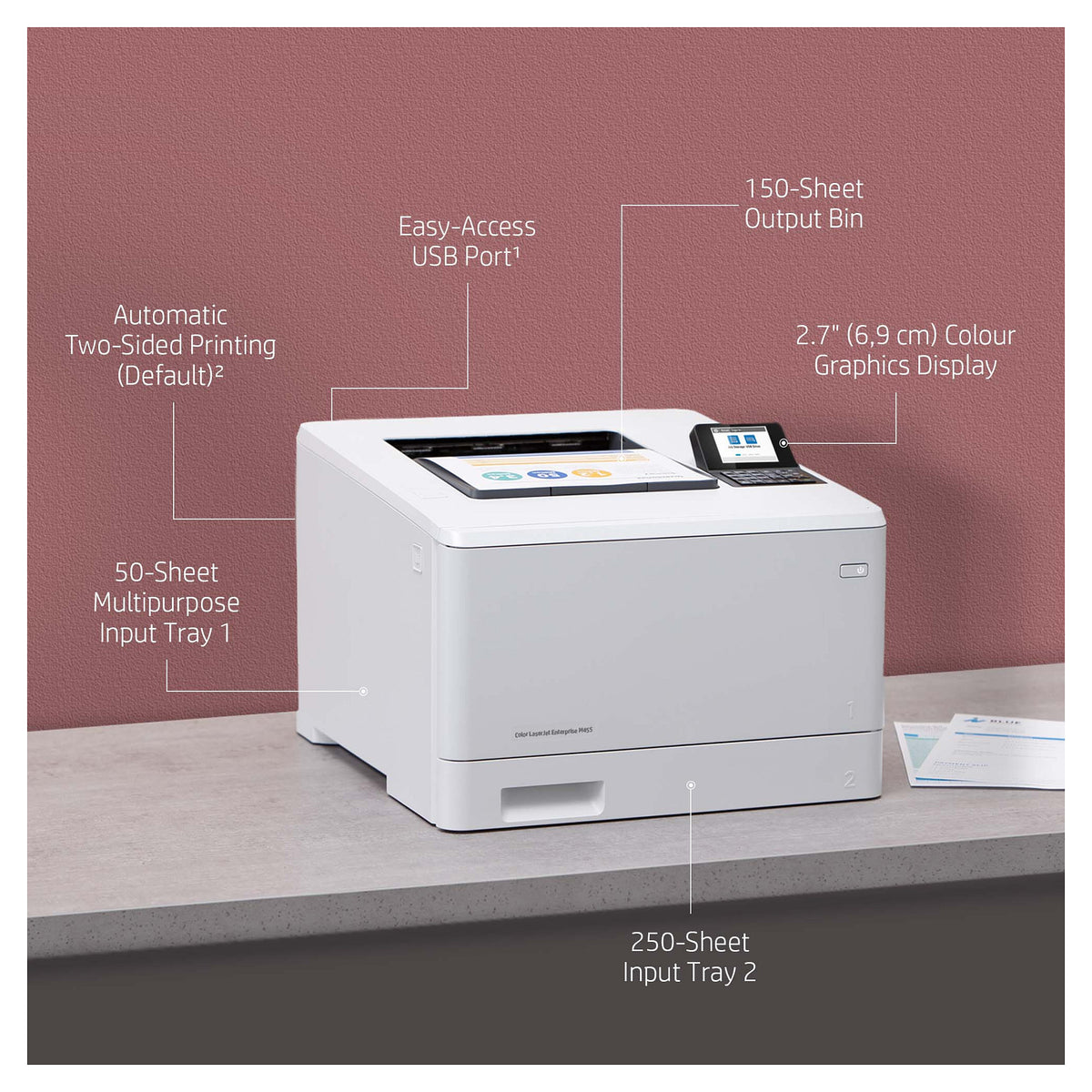 Impressora HP Color LaserJet Enterprise M455dn - HP