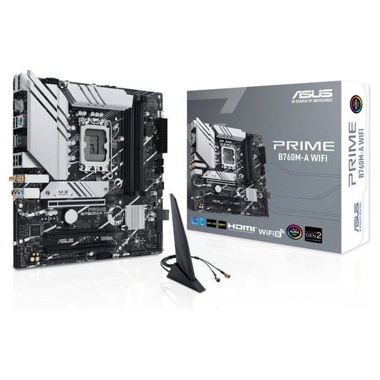 ASUS PRIME B760M-A WIFI S1700/DDR5/2xHDMI-1xDP/µATX Optional: 1x COM. 1x LPT - ASUS