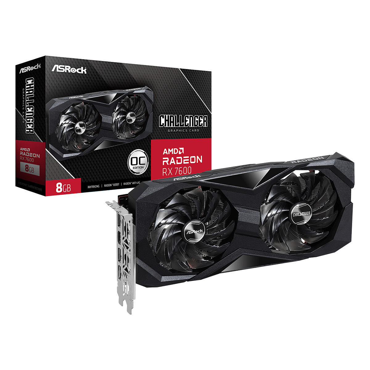 RX 7600 8GB ASRock Radeon Challenger OC GDDR6 - ASRock