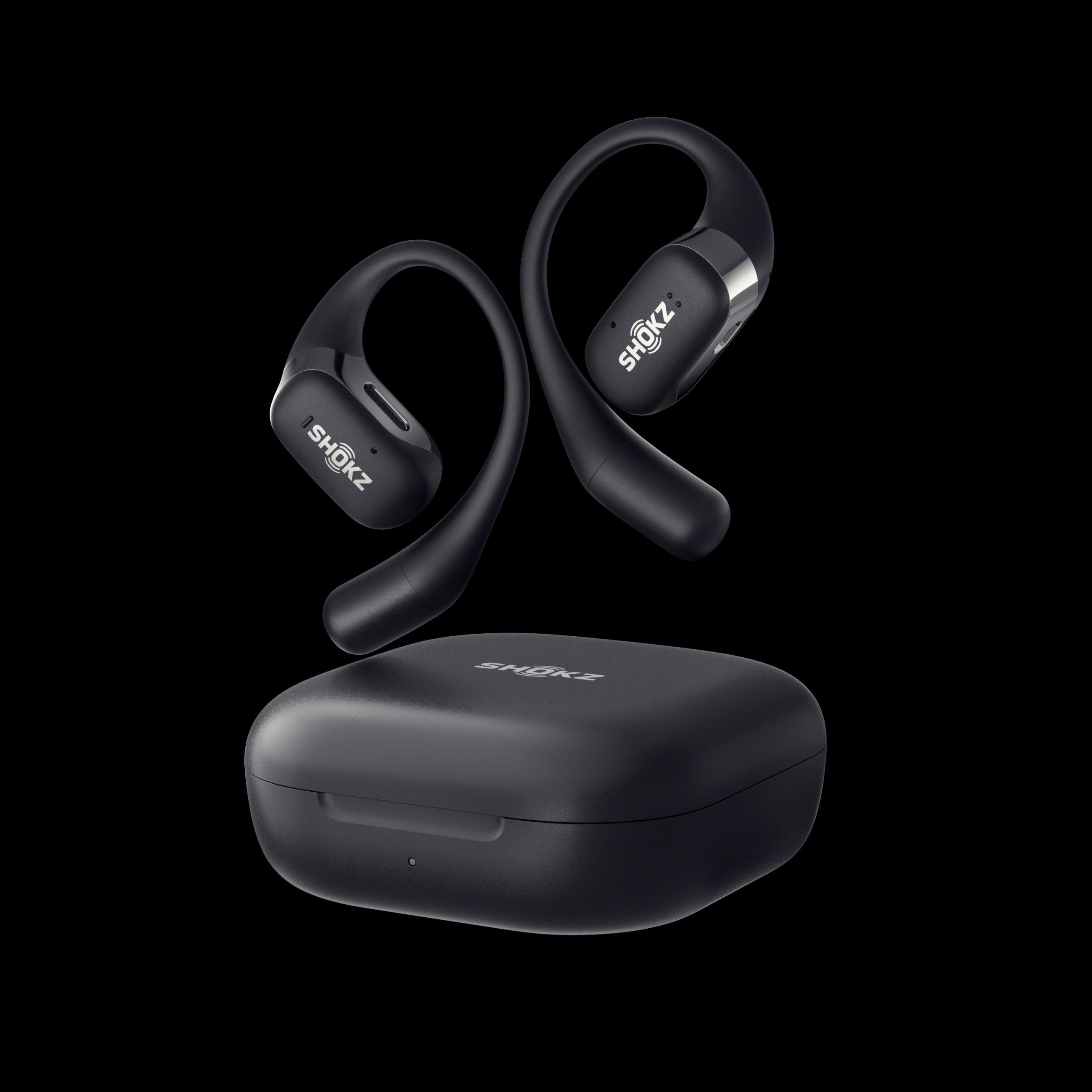Shokz OpenFit Black Bluetooth Wireless Bone Conduction Headset - Shokz