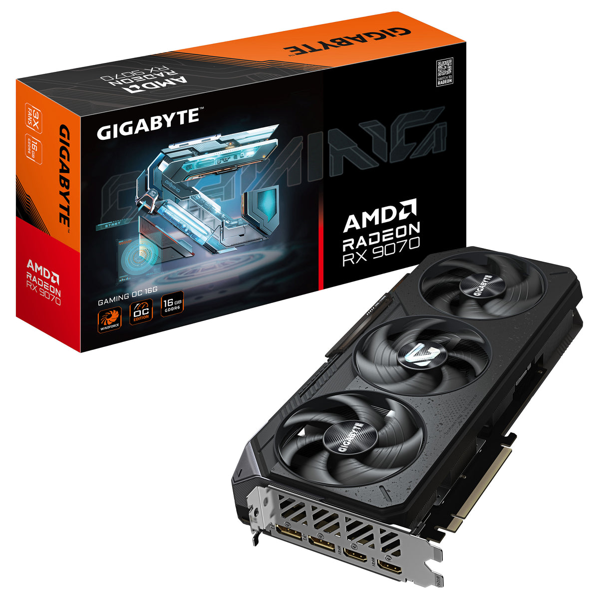 RX 9070 16GB Gigabyte Radeon Gaming OC GDDR6 3Fan - Gigabyte