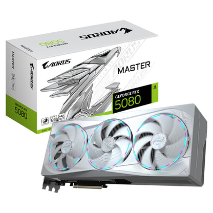 RTX 5080 16GB Gigabyte Aorus Master Ice GDDR7 3Fan white - Gigabyte