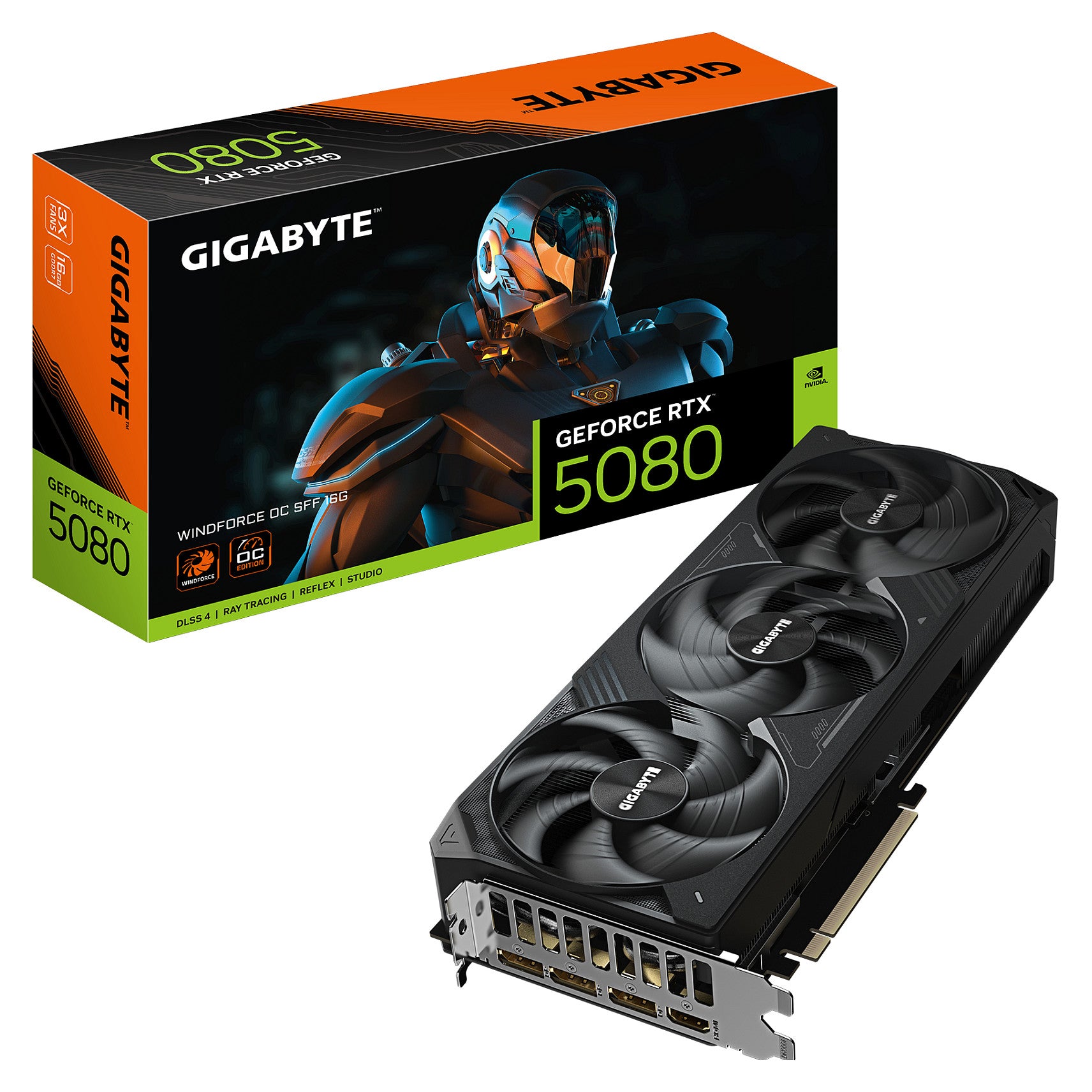 RTX 5080 16GB Gigabyte Windforce OC SFF GDDR7 3Fan - Gigabyte