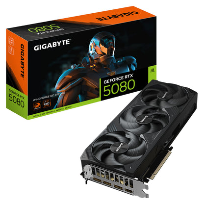 RTX 5080 16GB Gigabyte Windforce OC SFF GDDR7 3Fan - Gigabyte