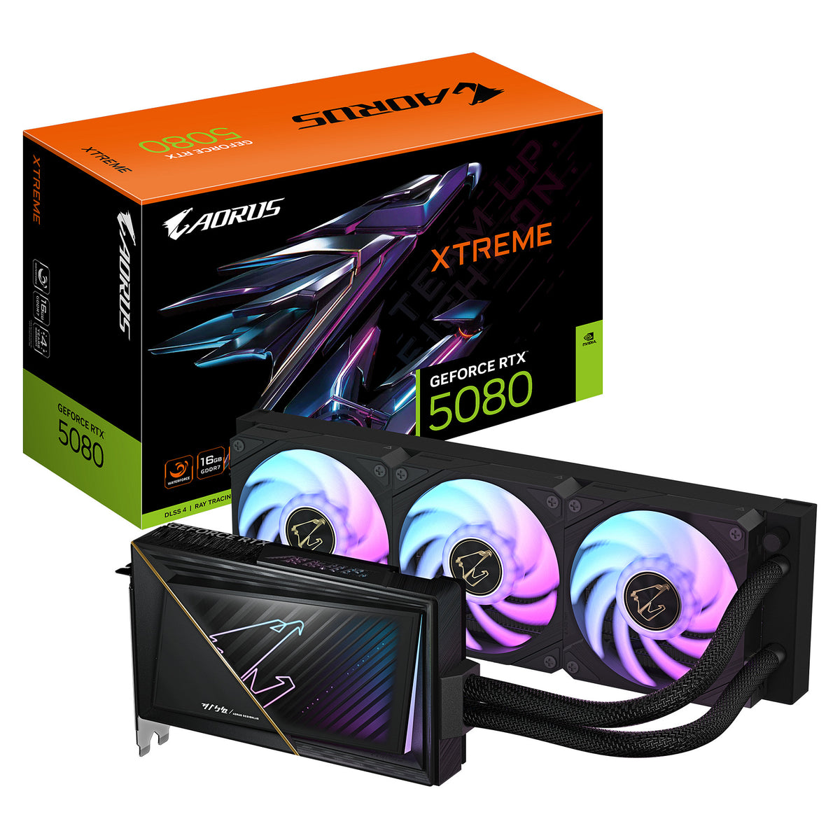 RTX 5080 16GB Gigabyte Aorus Xtreme Waterforce GDDR7 3 Fan - Gigabyte