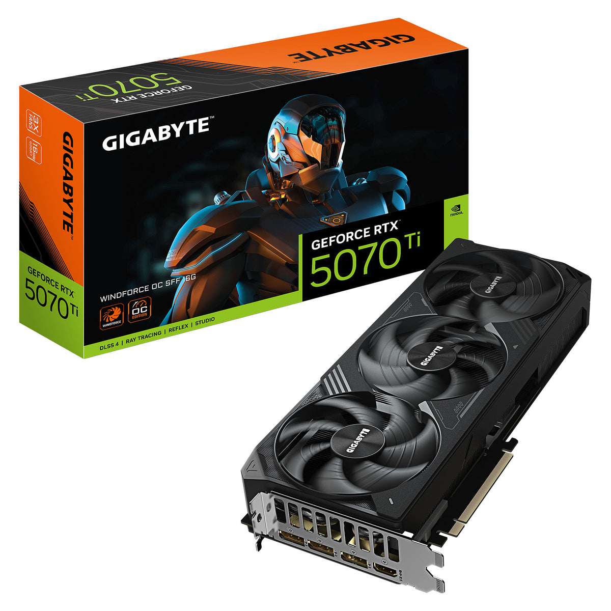RTX 5070 Ti 16GB Gigabyte Windforce OC SFF GDDR7 3 Fan - Gigabyte