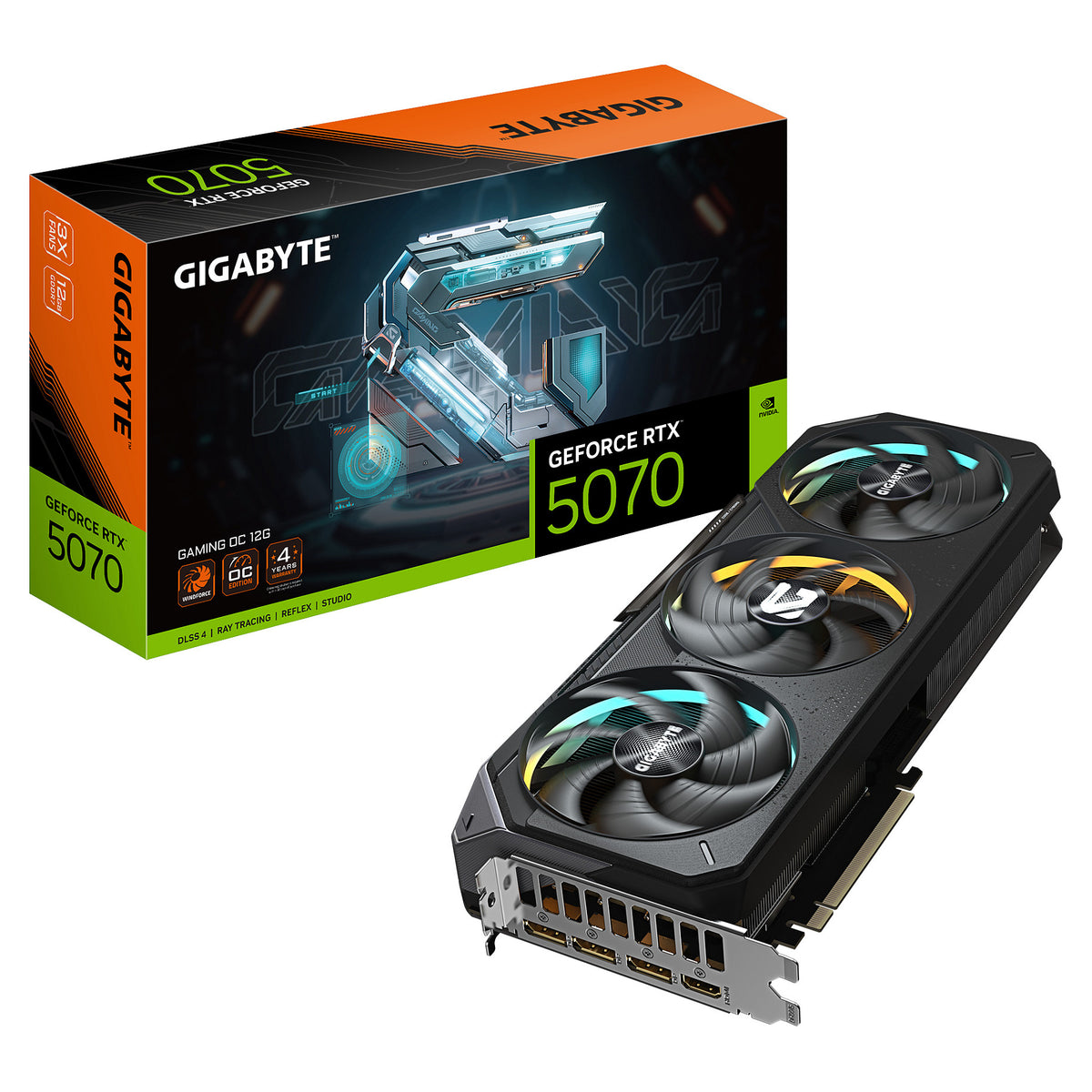 RTX 5070 12GB Gigabyte Gaming OC GDDR7 3 Fan - Gigabyte