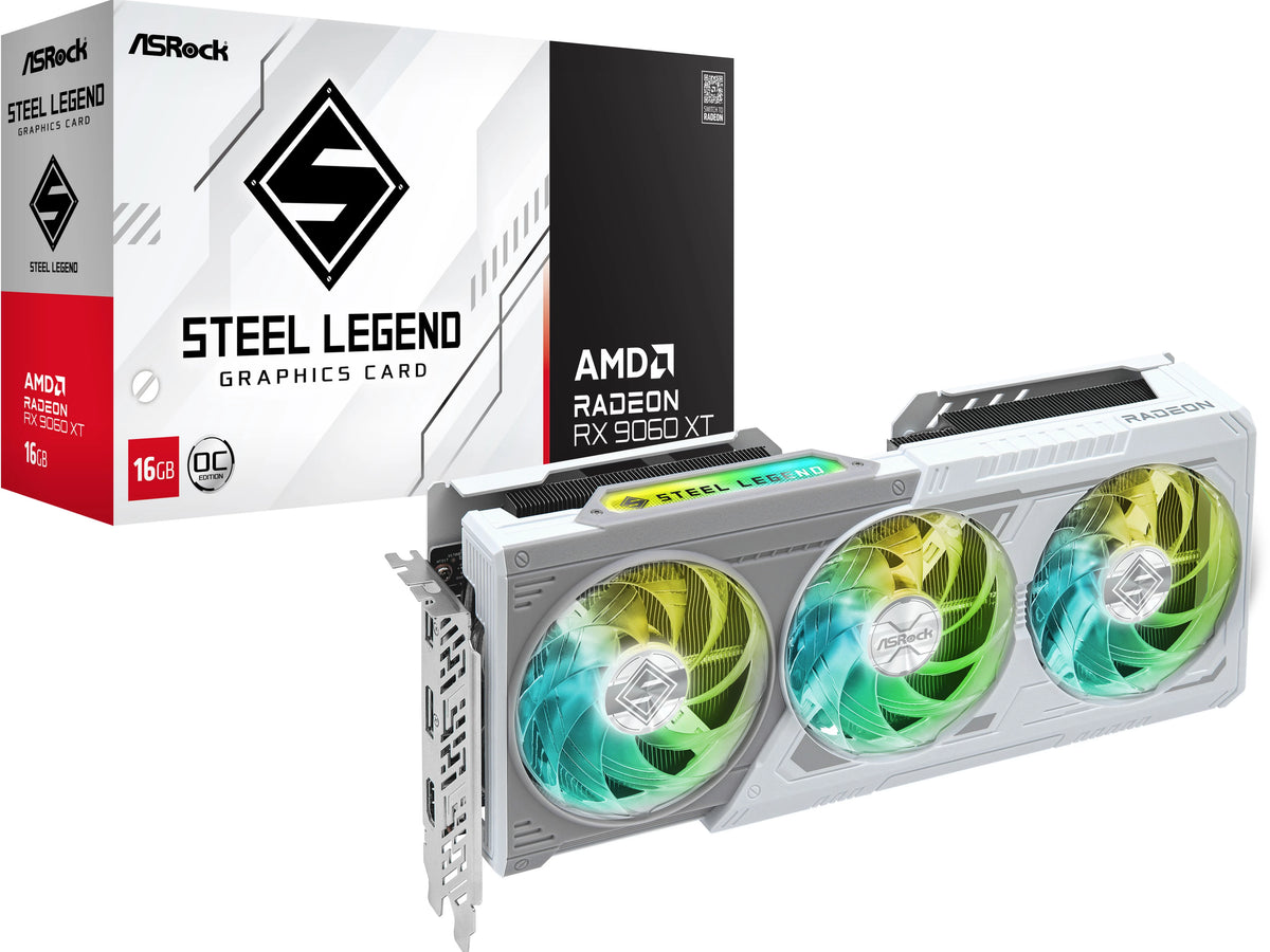 RX 9060 XT 16GB ASRock Radeon Steel Legend OC GDDR6 - ASRock