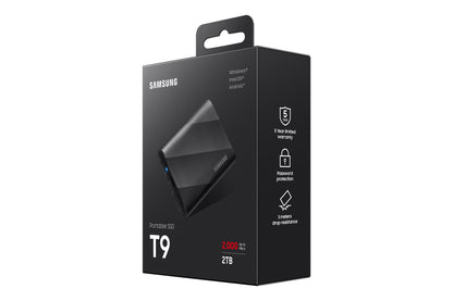 Disco SSD Samsung External T9 2TB / MU-PG2T0B/EU preto - imagem 15