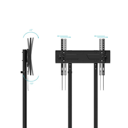 Suporte TV Tooq Suelo Ruedas "KEFRÉN" 37-70", Preto - imagem 5