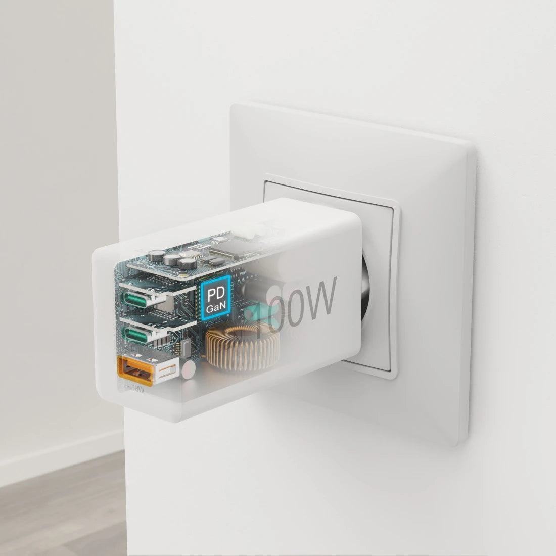 Carregador Hama USB-C USB-A 100W / 00201997 branco - imagem 14
