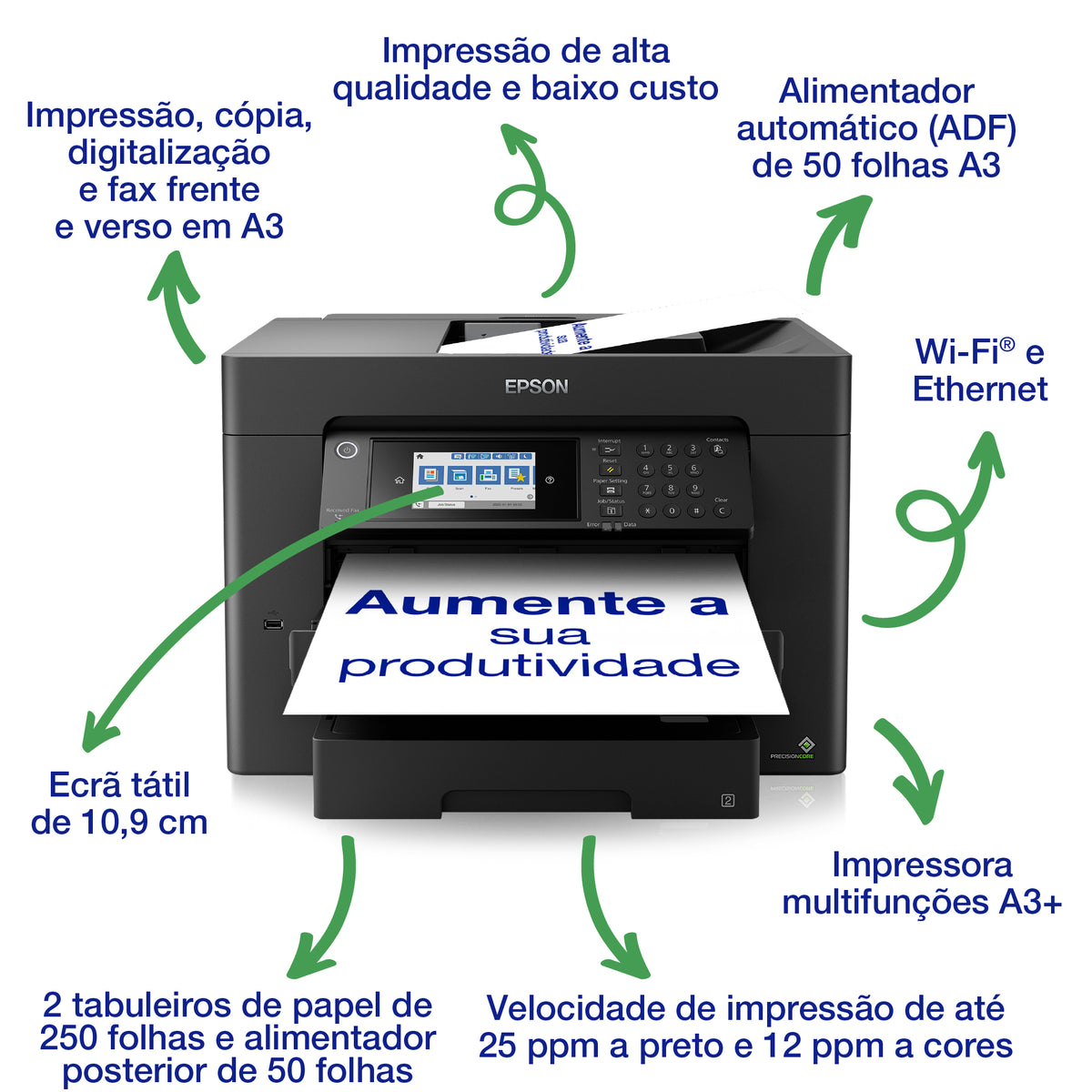 Impressora multifunções Epson Multifunções WorkForce WF-7840DTWF - imagem 3