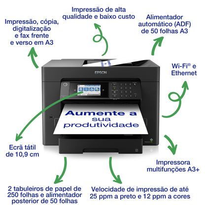 Impressora multifunções Epson Multifunções WorkForce WF-7840DTWF - imagem 3