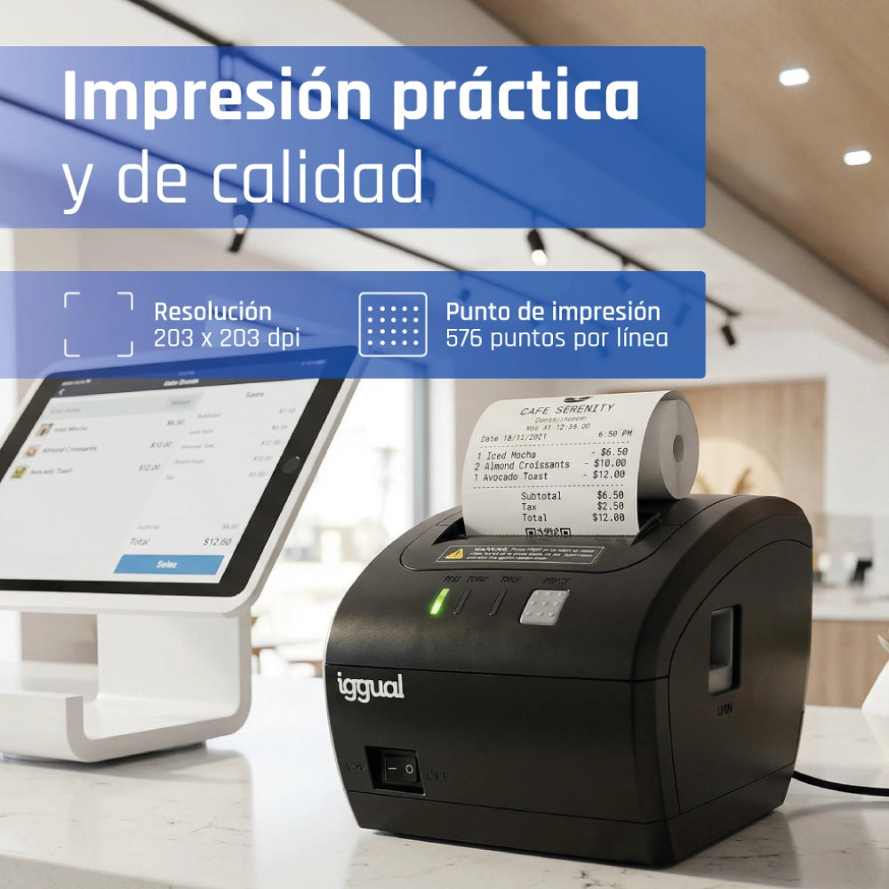 Impressora iggual térmica TP EASY 80 USB+RJ11 WiFi - imagem 8