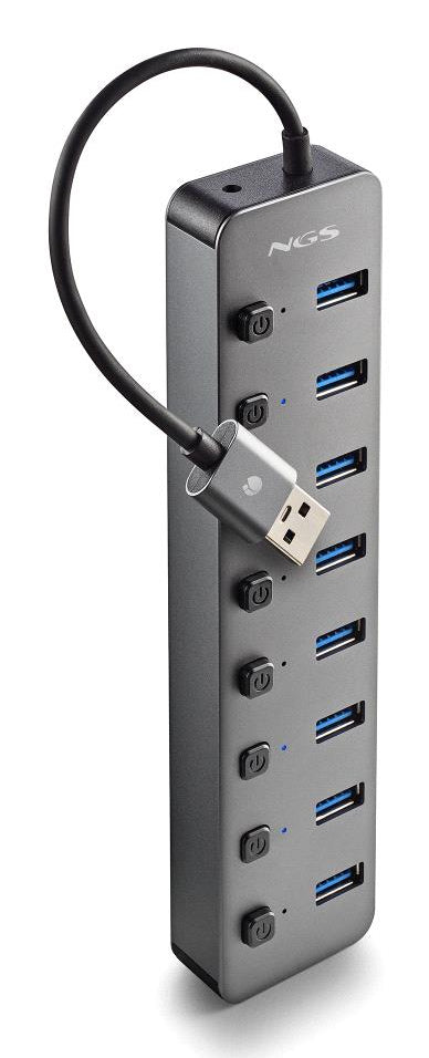 Hub USB NGS IHUB8 / 8xUSB 3.0 / cinzento