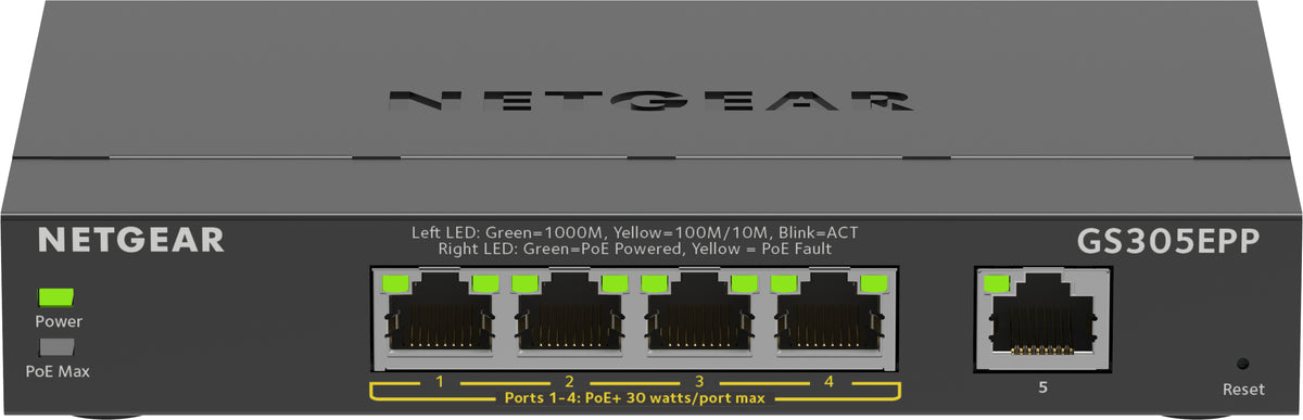 Switch Netgear GS305EP / GS305EPP-100PES preto