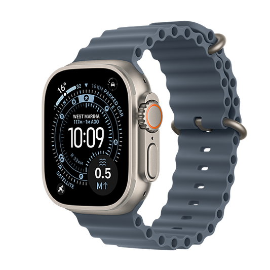 Watch Apple Watch Ultra 3 (2025) 5G 49mm Natural Titanium Case with Ocean Band - Anchor Blue