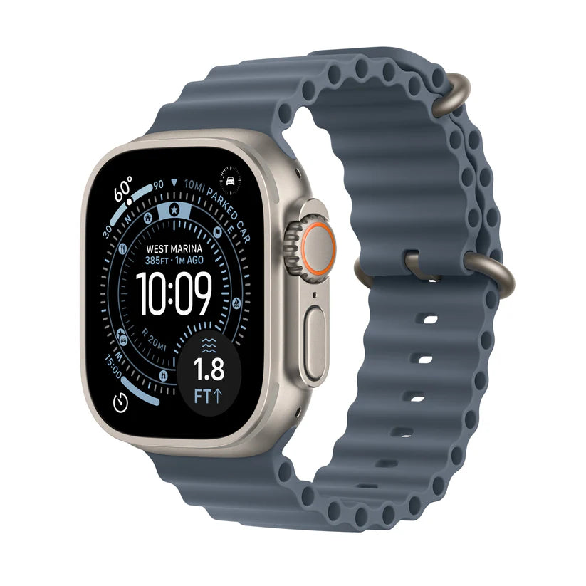 Watch Apple Watch Ultra 3 (2025) 5G 49mm Natural Titanium Case with Ocean Band - Anchor Blue