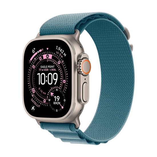 Apple Watch Ultra 3 LTE 49mm Caixa de Titânio Natural com Alpine Loop Azul-claro - M