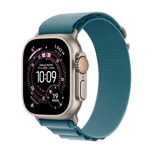 Apple Watch Ultra 3 LTE 49mm Caixa de Titânio Natural com Alpine Loop Azul-claro - M