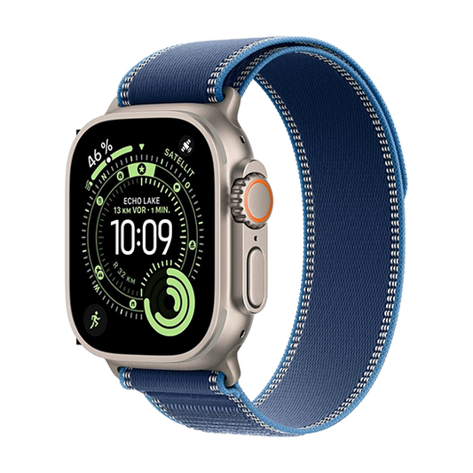 Watch Apple Watch Ultra 3 (2025) 5G 49mm Natural Titanium Case with Trail Loop S/M - Blue/Bright Blue