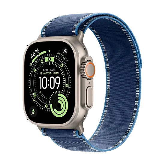 Watch Apple Watch Ultra 3 (2025) 5G 49mm Natural Titanium Case with Trail Loop M/L - Blue/Bright Blue