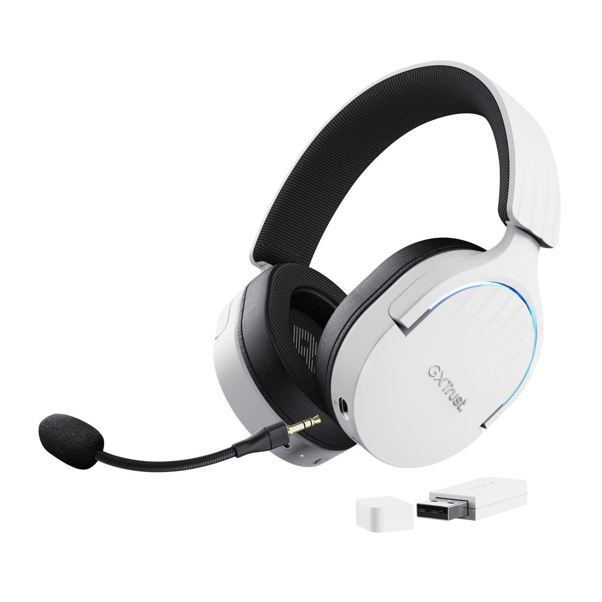 Auscultadores Gaming sem fios com microfone Trust Gaming GXT 491 Fayzo/ Bluetooth/ Jack 3.5/ branco