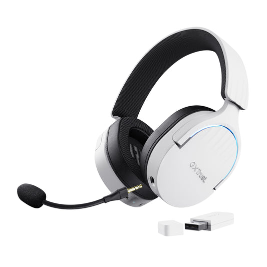 Auscultadores Gaming sem fios com microfone Trust Gaming GXT 491 Fayzo/ Bluetooth/ Jack 3.5/ branco