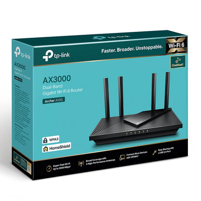 Router TP-Link AX55 / ARCHER AX55 preto - imagem 4