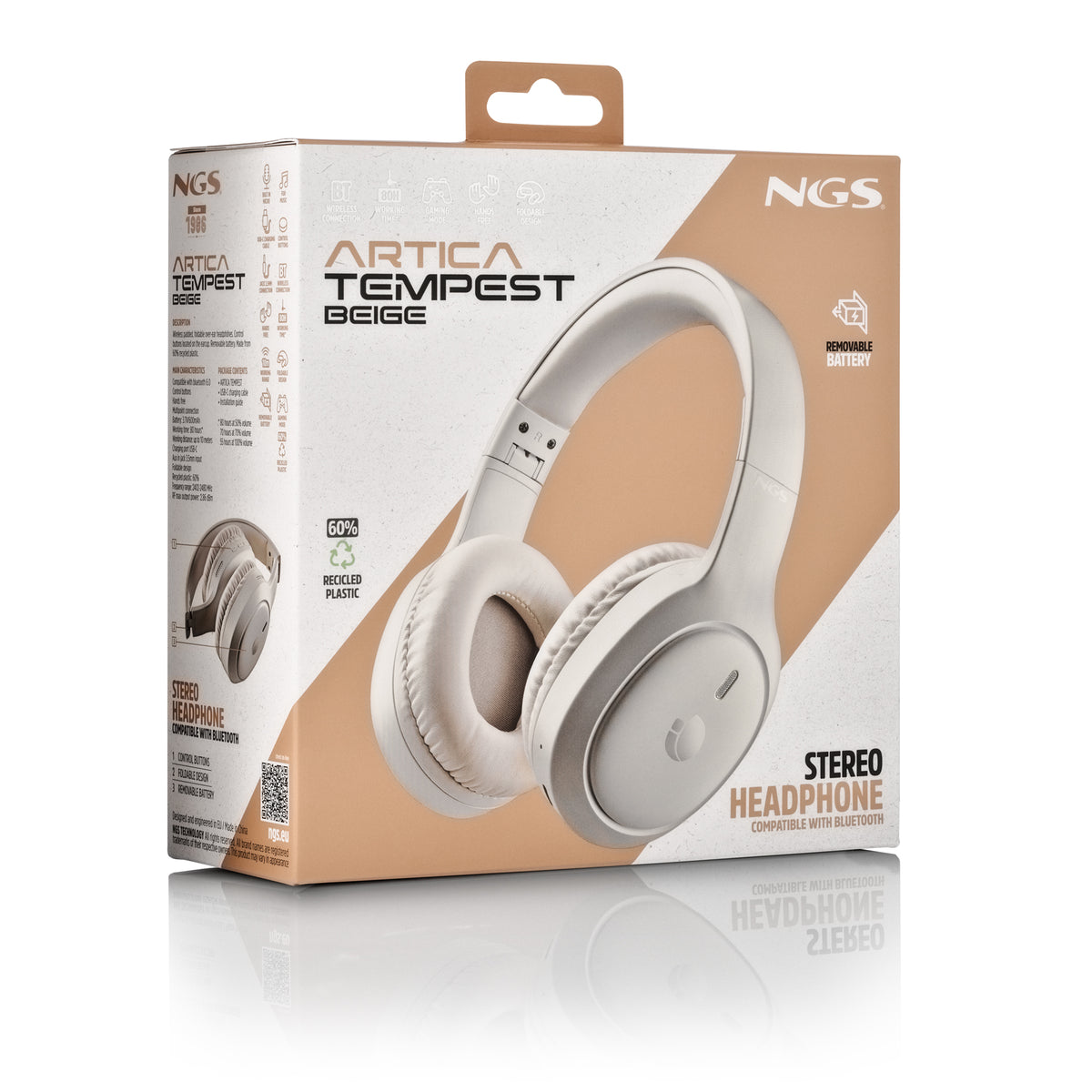 Auscultadores NGS AURIC INAL BT BAT EXTR ARTICATEMPEST BEIGE - imagem 10