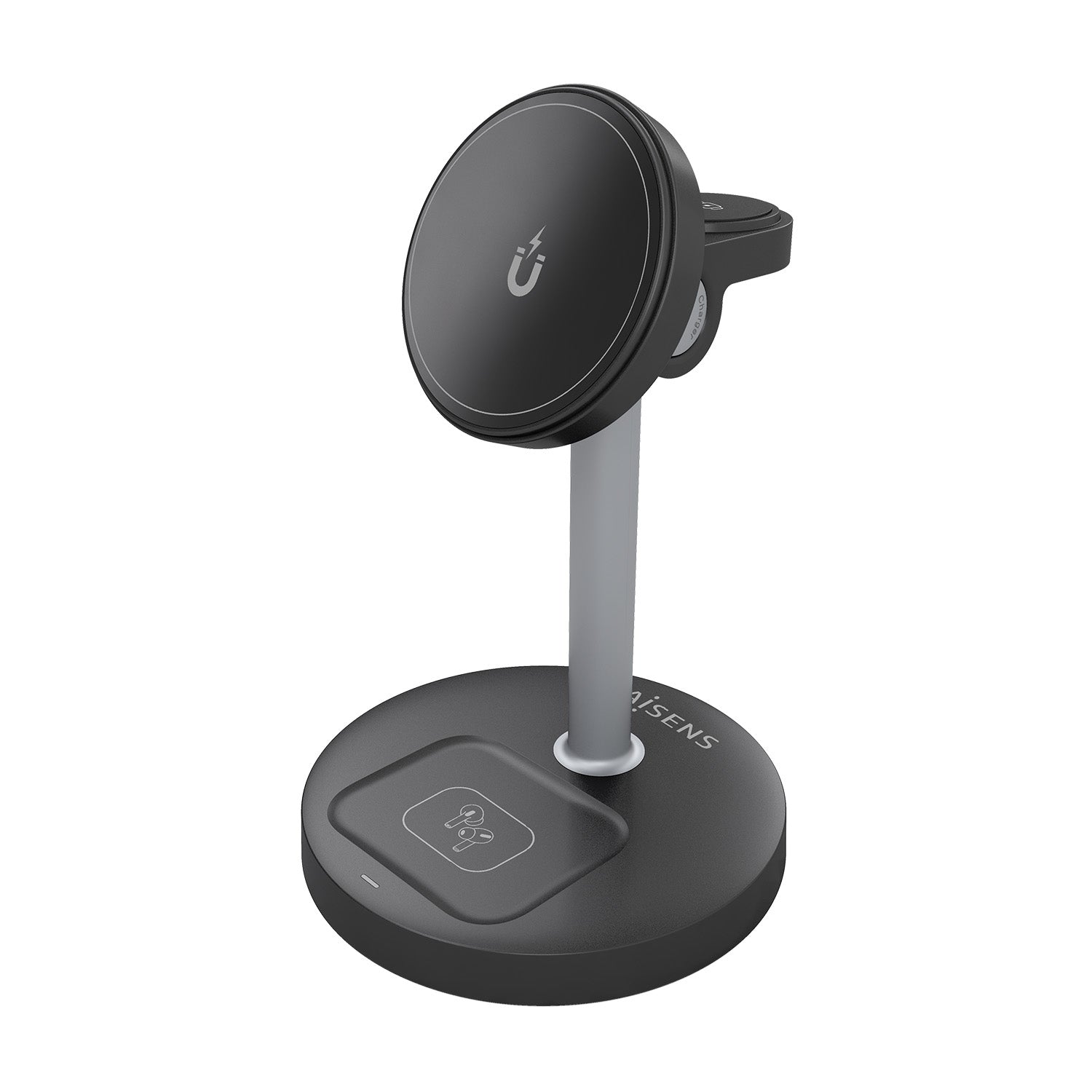 Aisens Carregador Sem Fios USBC 15W 3 em 1 Preto
