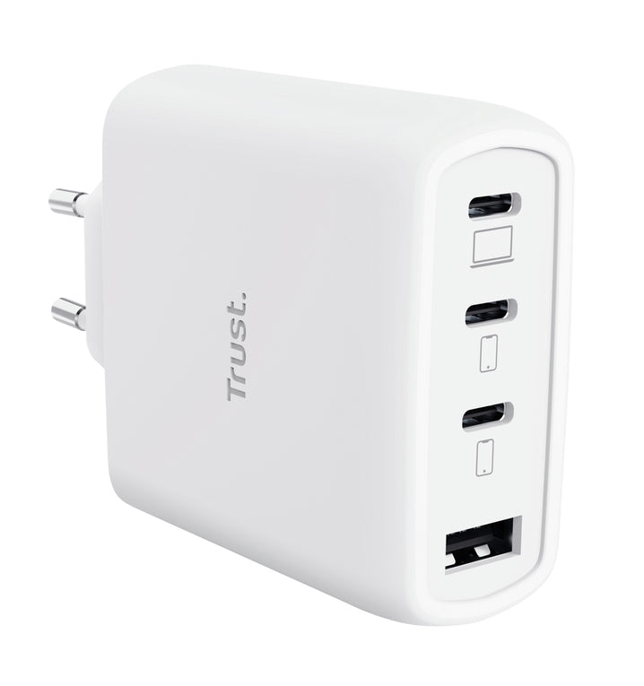 carregador de Pared GaN Trust Maxo 65W 26068/ 3xUSB Tipo-C/ 1xUSB/ Inclui cabo USB Tipo-C/ 65W