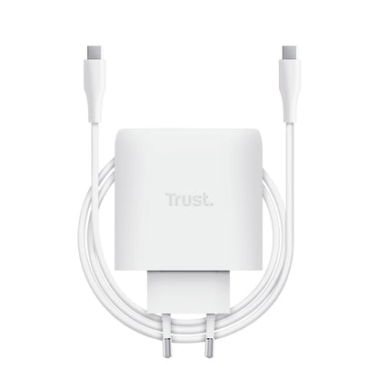 carregador de Pared GaN Trust Maxo 65W 25526/ 2xUSB Tipo-C/ Inclui cabo USB Tipo-C/ 65W