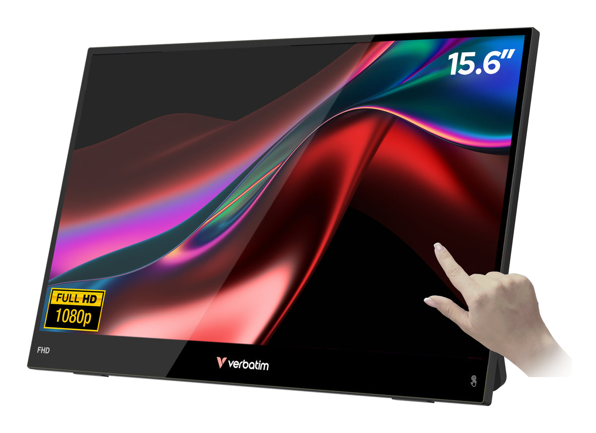 VERBATIM Monitor Portátil de Luz Tátil de 15,6" / Full HD / Multimédia / Preto