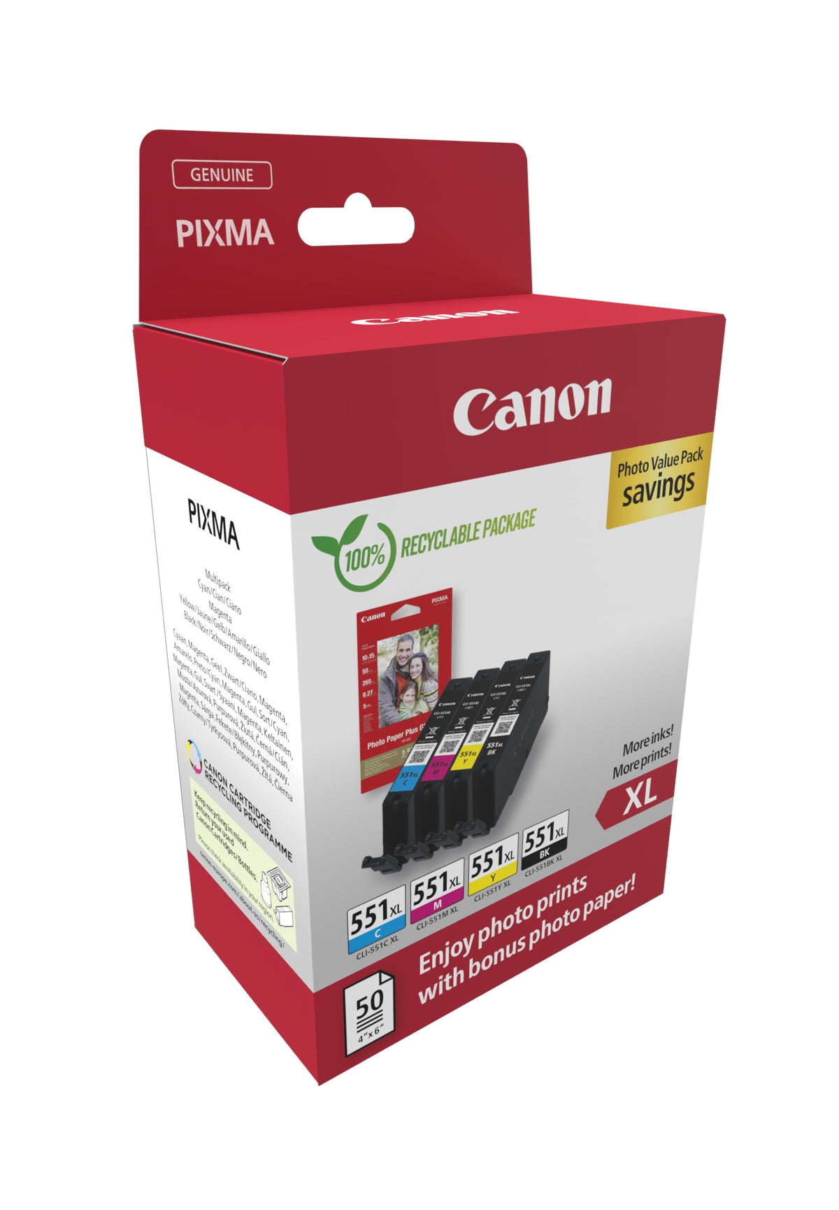 Canon Ink CLI-551XL / 6443B008 BK,C,M,e XL Multipack - imagem 11