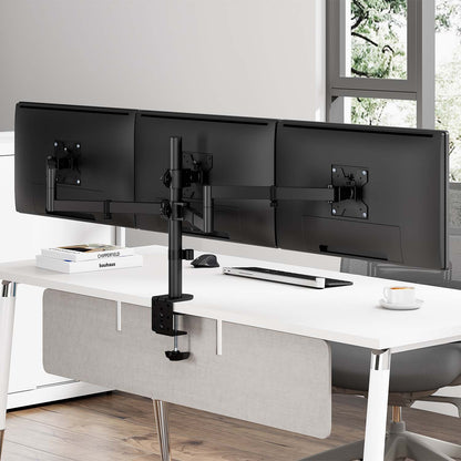 Suporte de mesa para 3 monitores Aisens DT27TSR-281/ Girar/Inclinar/Amarrar 10kg