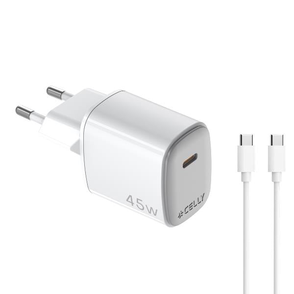 Celly Carregador 45W Usb-C + Cabo Usb-C