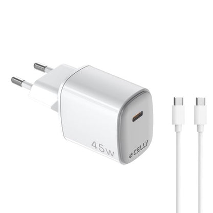 Celly Carregador 45W Usb-C + Cabo Usb-C