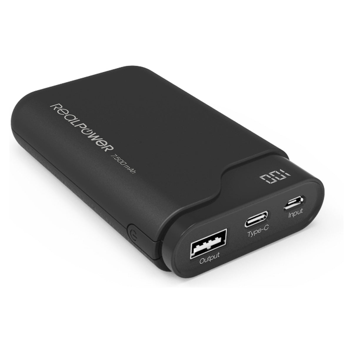 Powerbank Realpower PB-7500C preto 7.500mAh - Realpower