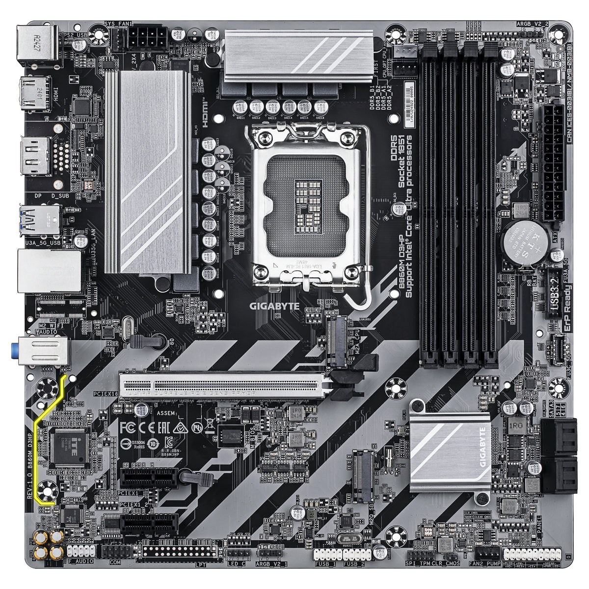 Motherboard Gigabyte GIGA B860M D3HP S1851 / DDR5 / µATX - Gigabyte