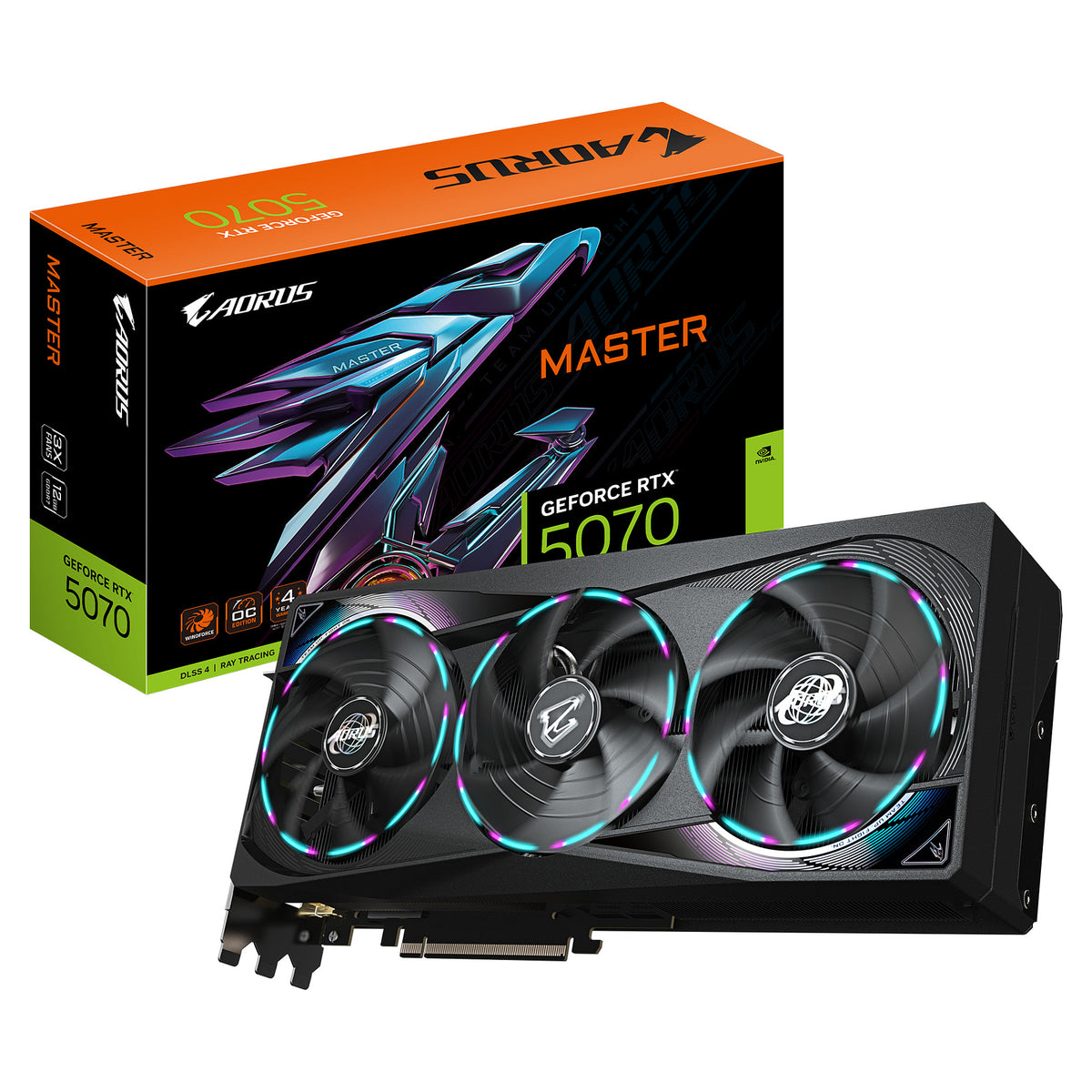RTX 5070 12GB Gigabyte Aorus Master GDDR7 3 Fan - Gigabyte