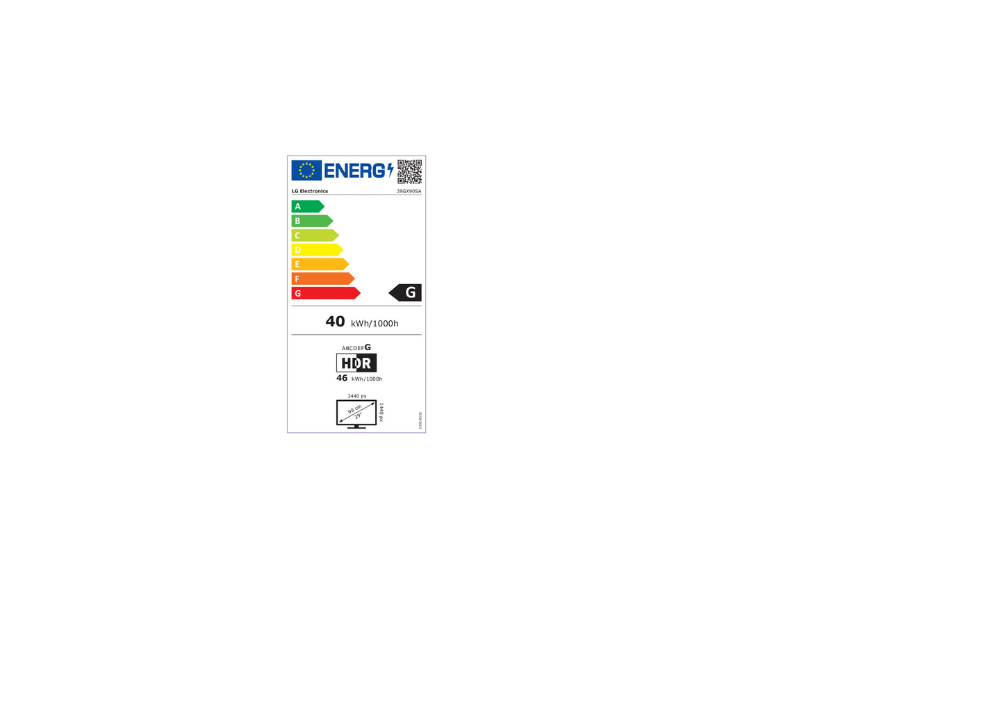 Monitor Gaming LG UltraGear 39GX90SA-W 39''