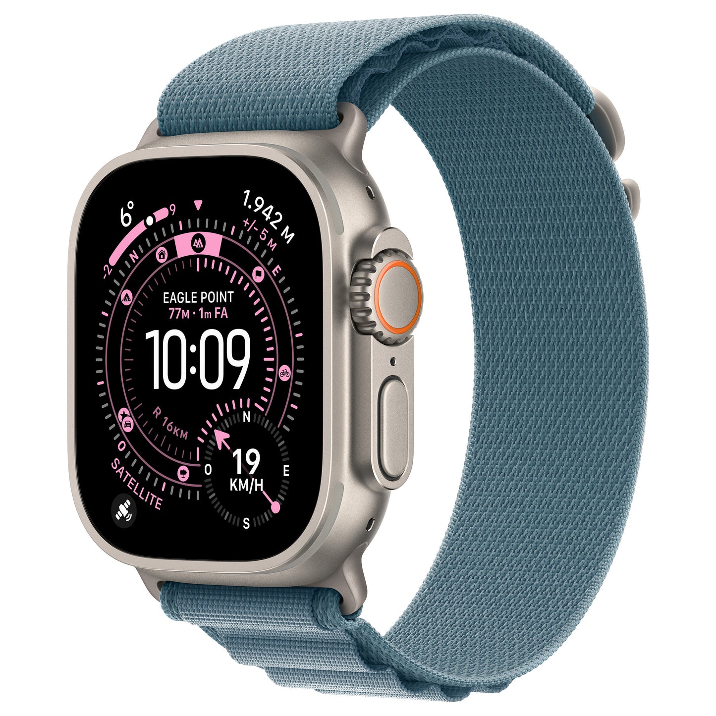 Apple Watch Ultra 3 Titânio Cellular 49 mm Natural (Bracelete Alpine Azul-claro) Grande