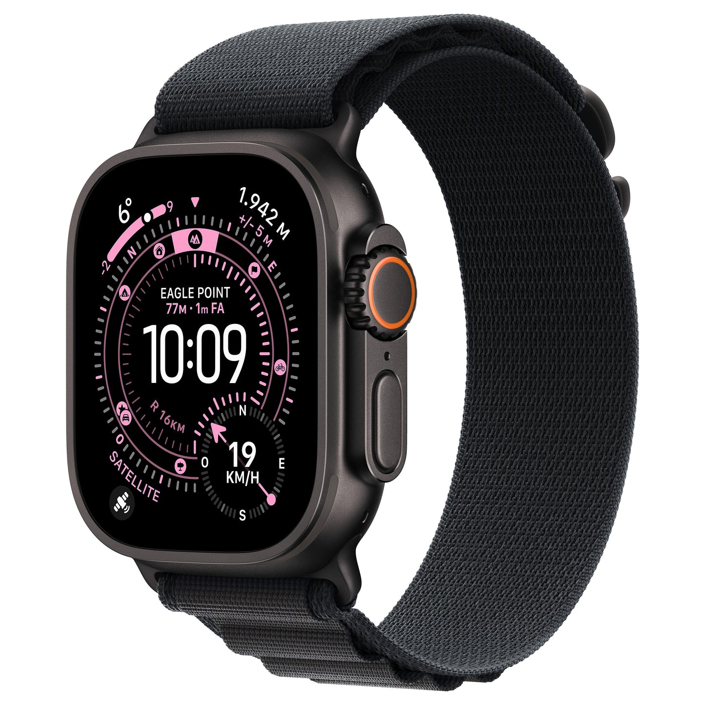 Apple Watch Ultra 3 Titânio Cellular 49 mm Preto (Bracelete Alpine Preta) Média