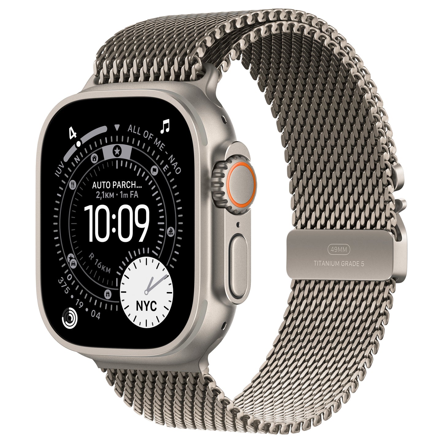 Apple Watch Ultra 3 Titânio LTE 49 mm Natural (Pulseira Milanesa de Titânio Natural) – G